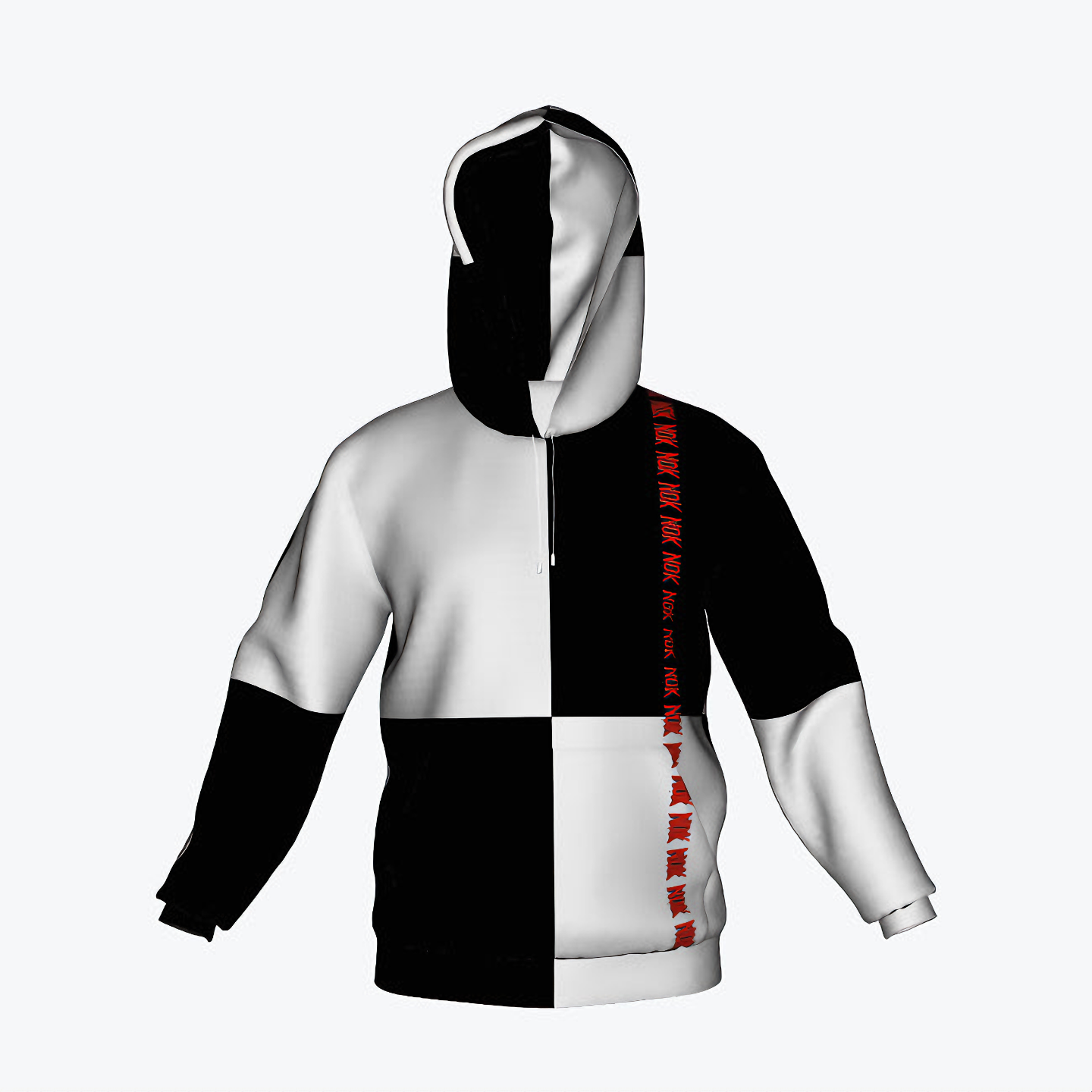 CHECKERED BIG NOK Checkered Hoodie NOK Style Monochrome Fashion