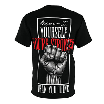 Flat black t-shirt front, blank canvas ideal for bold and custom NOKSTYLE designs.