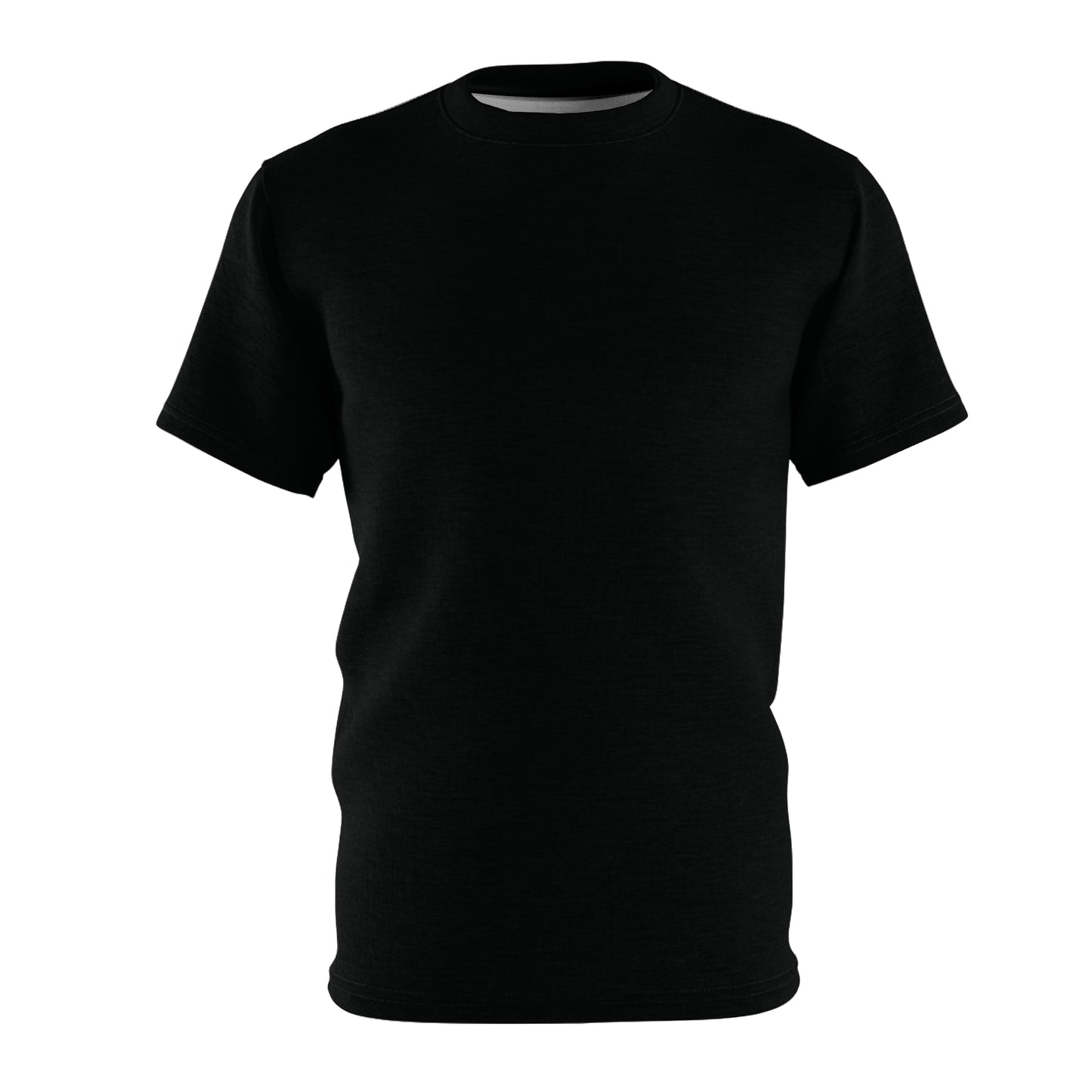 Flat black t-shirt front, blank canvas ideal for bold and custom NOKSTYLE designs.