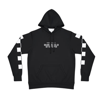 Front view of Every Block Count hoodie with 'From Day 1, Checkered Pattern' text, highlighting its stylish simplicity.