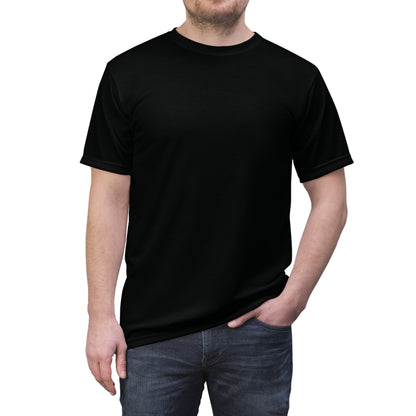 Front view of a men's black t-shirt, perfect for personalized streetwear designs by NOKSTYLE.