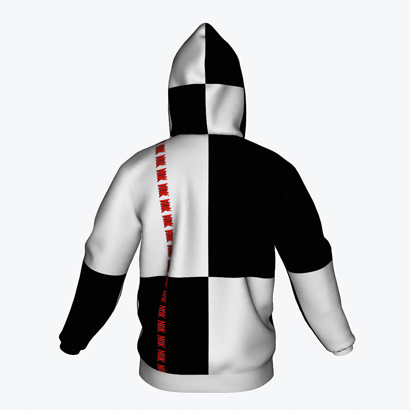 CHECKERED BIG NOK Checkered Hoodie NOK Style Monochrome Fashion