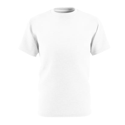 Flat front lay of the NOKSTYLE Block by Block T-Shirt for adults, displaying a sleek white base with bold Block by Block streetwear graphics.