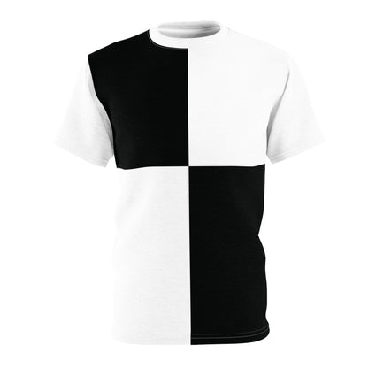 Front view of NOK Spirit Adult T-Shirt with bold checkered design