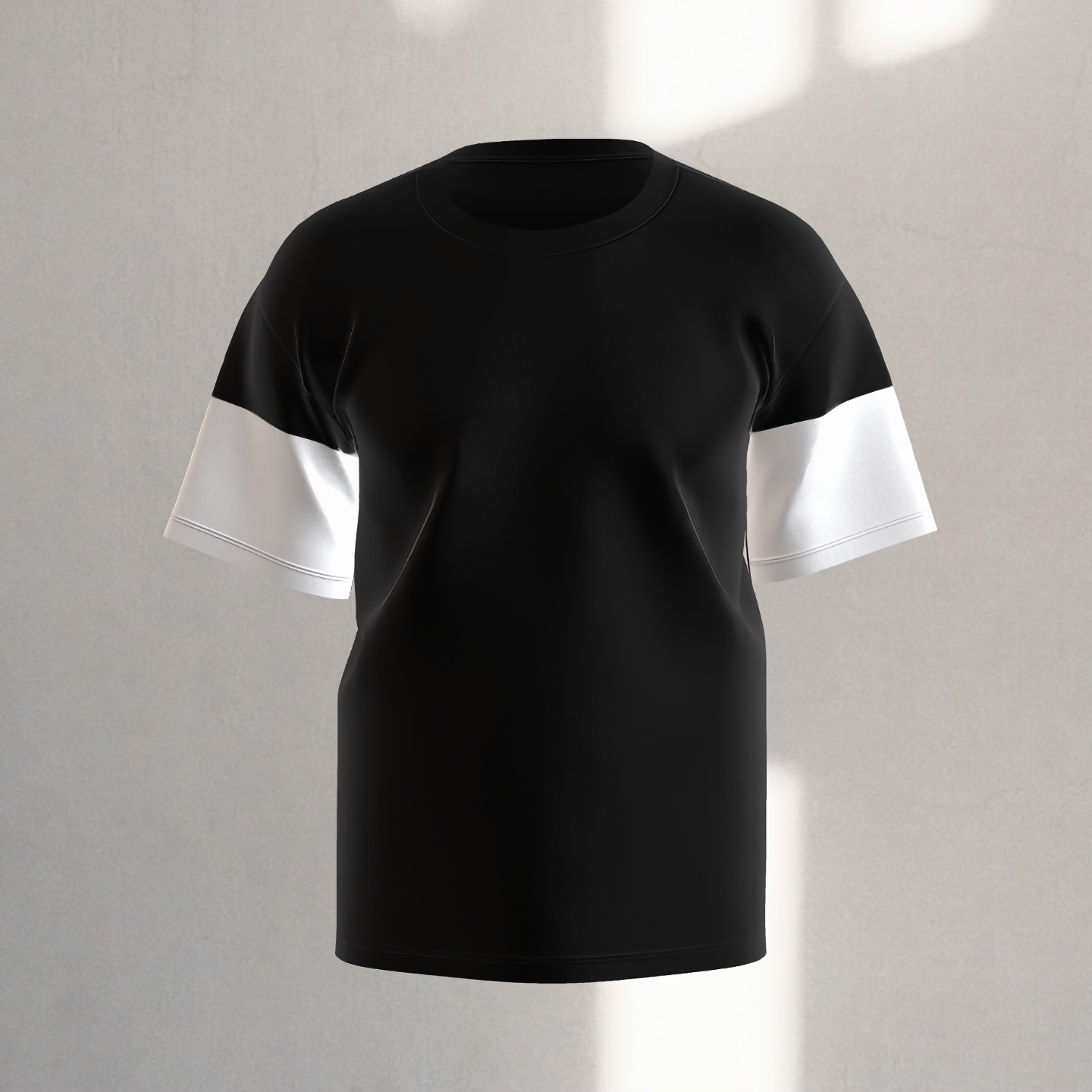 Front view of NOK Style "It's Not Right, But It's Okay" T-shirt, featuring simple black design with white accents on sleeves.