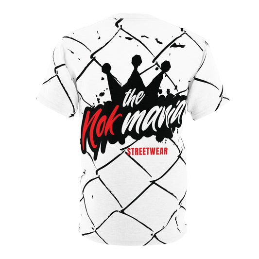 Back view of The NOK Mania streetwear t-shirt with crown logo