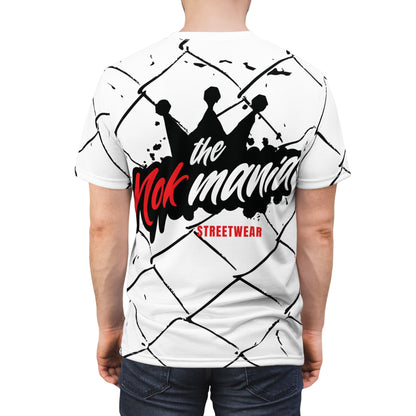 Back view of The NOK Mania streetwear t-shirt with crown logo