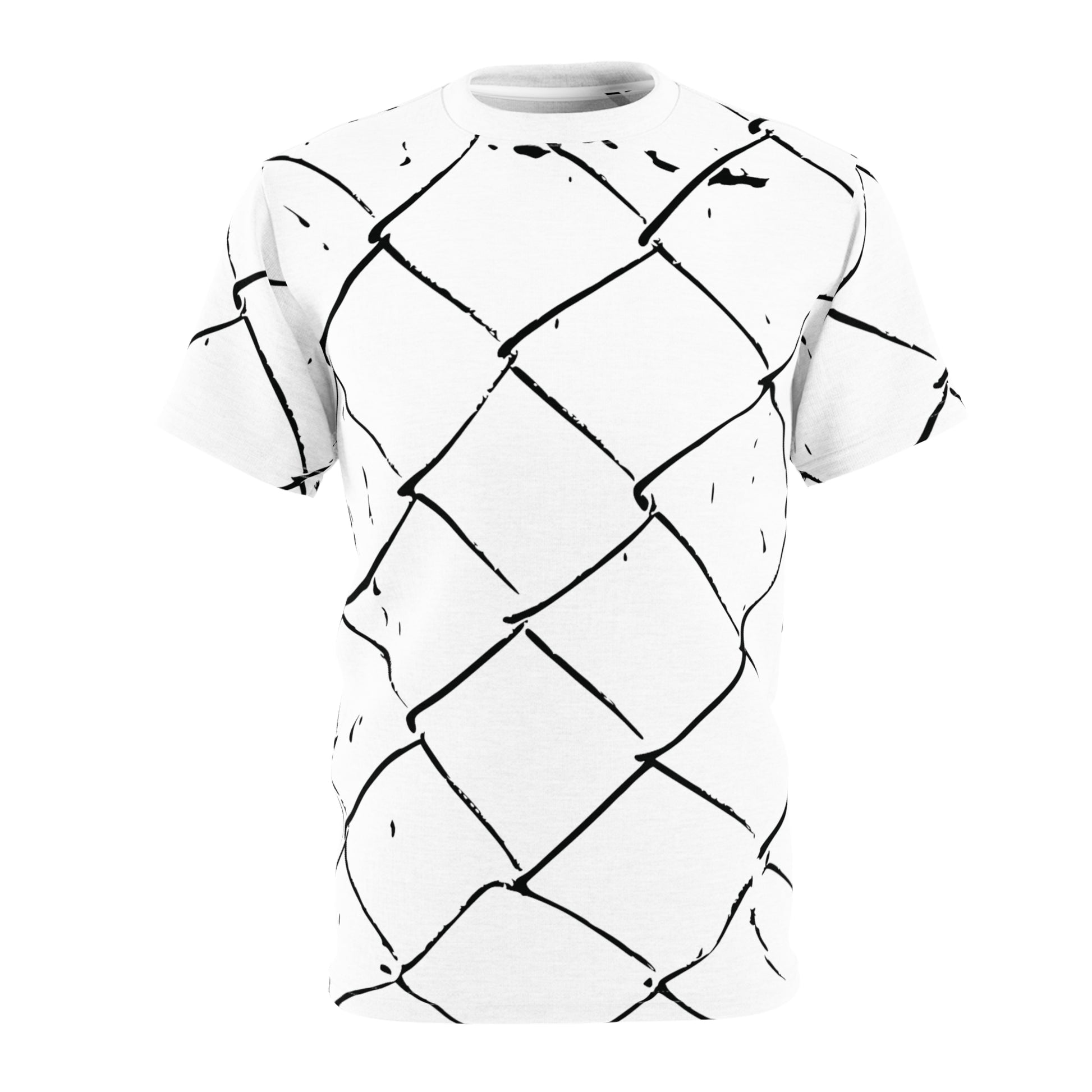 Front view of The NOK Mania streetwear t-shirt with chain pattern