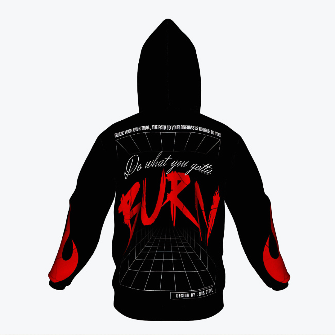 Do What You Gotta Burn Hoodie - NOK Style with Red Flames