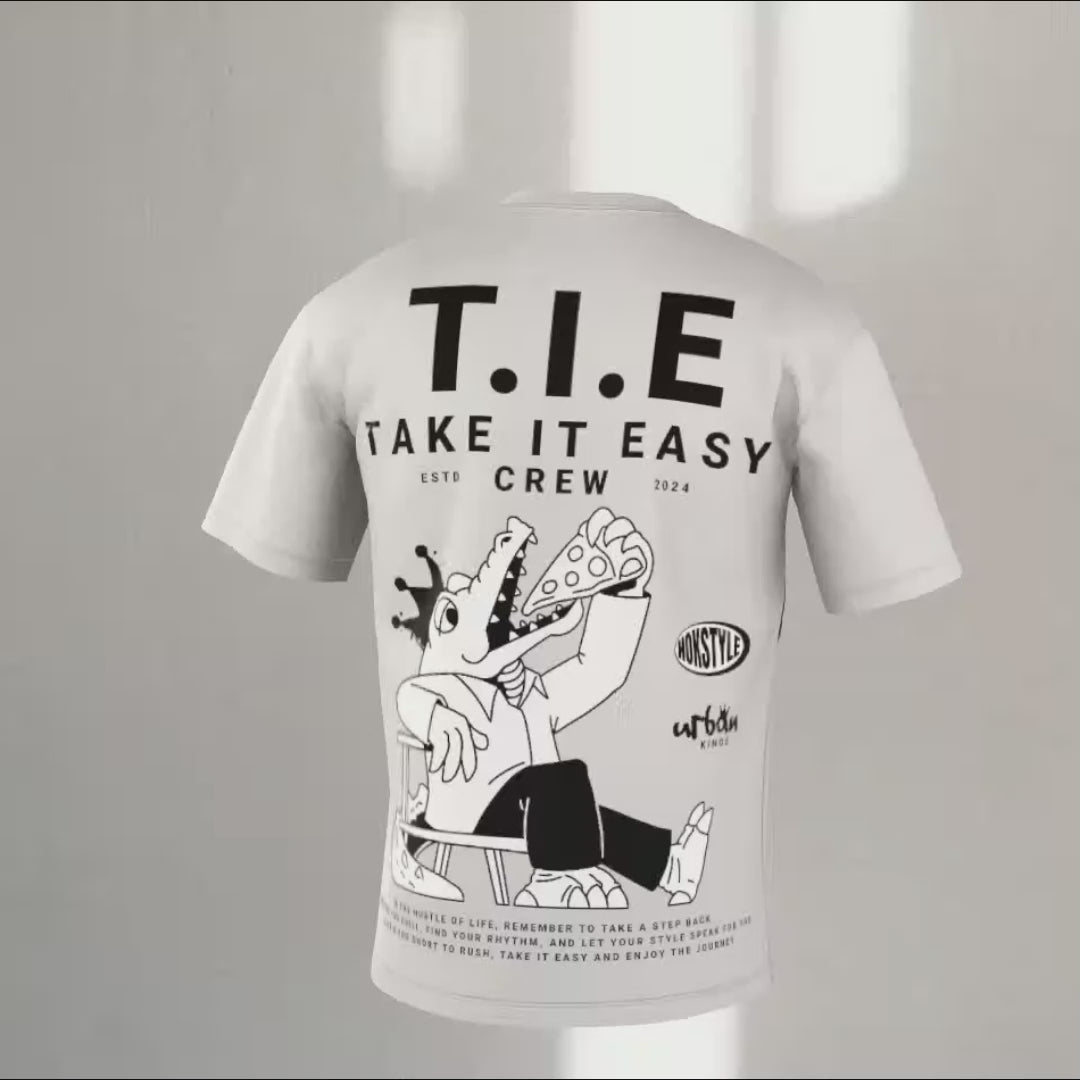 Take It Easy Crew T-shirt with Urban Crocodile Graphic by NOK Style