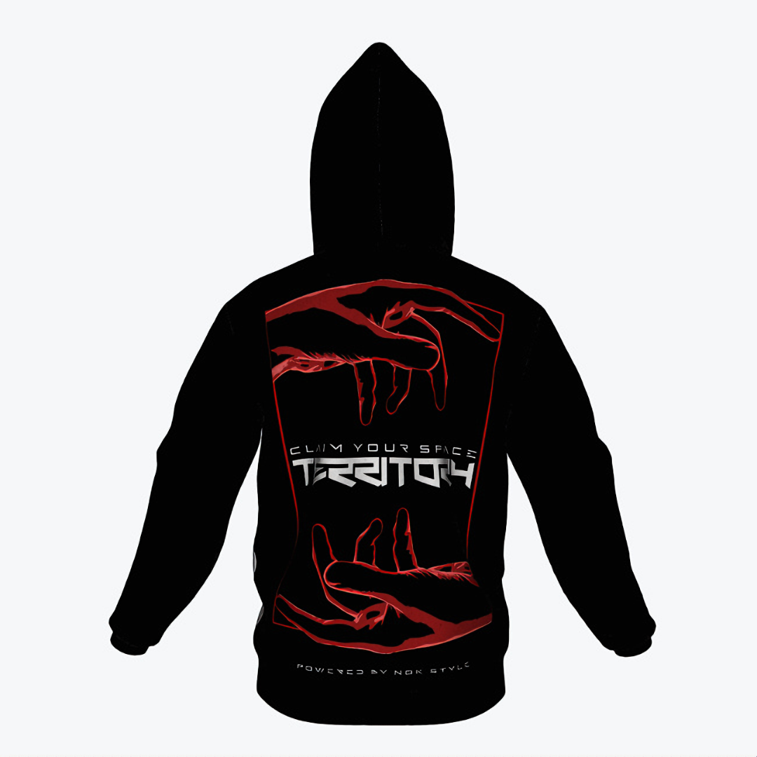 Claim Your Space Territory Hoodie by NOK Style with bold hand design and empowering statement