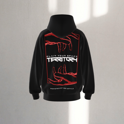 Claim Your Space Territory Hoodie by NOK Style with bold hand design and empowering statement